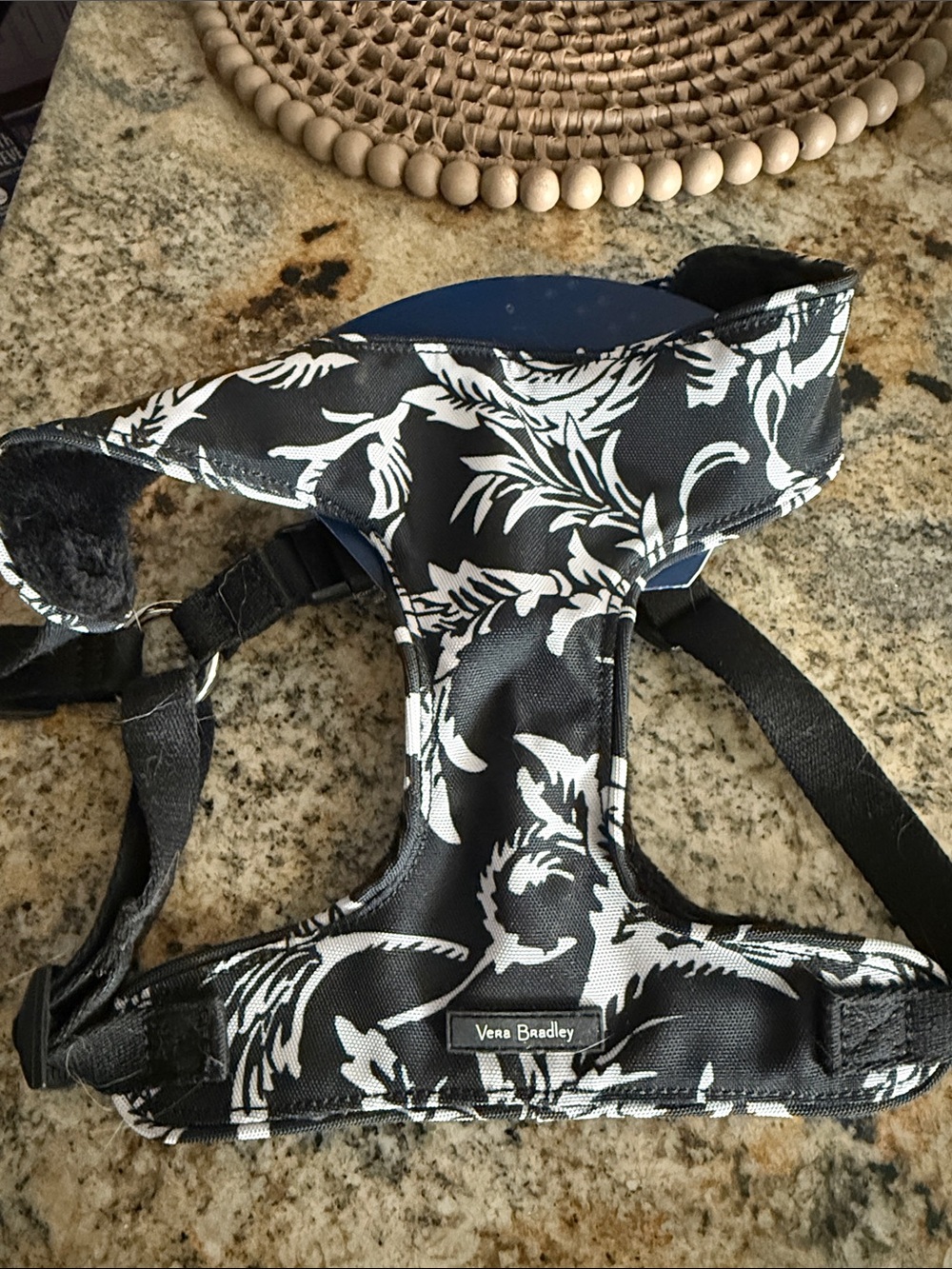 Vera Bradley Medium Black and White Floral Dog Harness